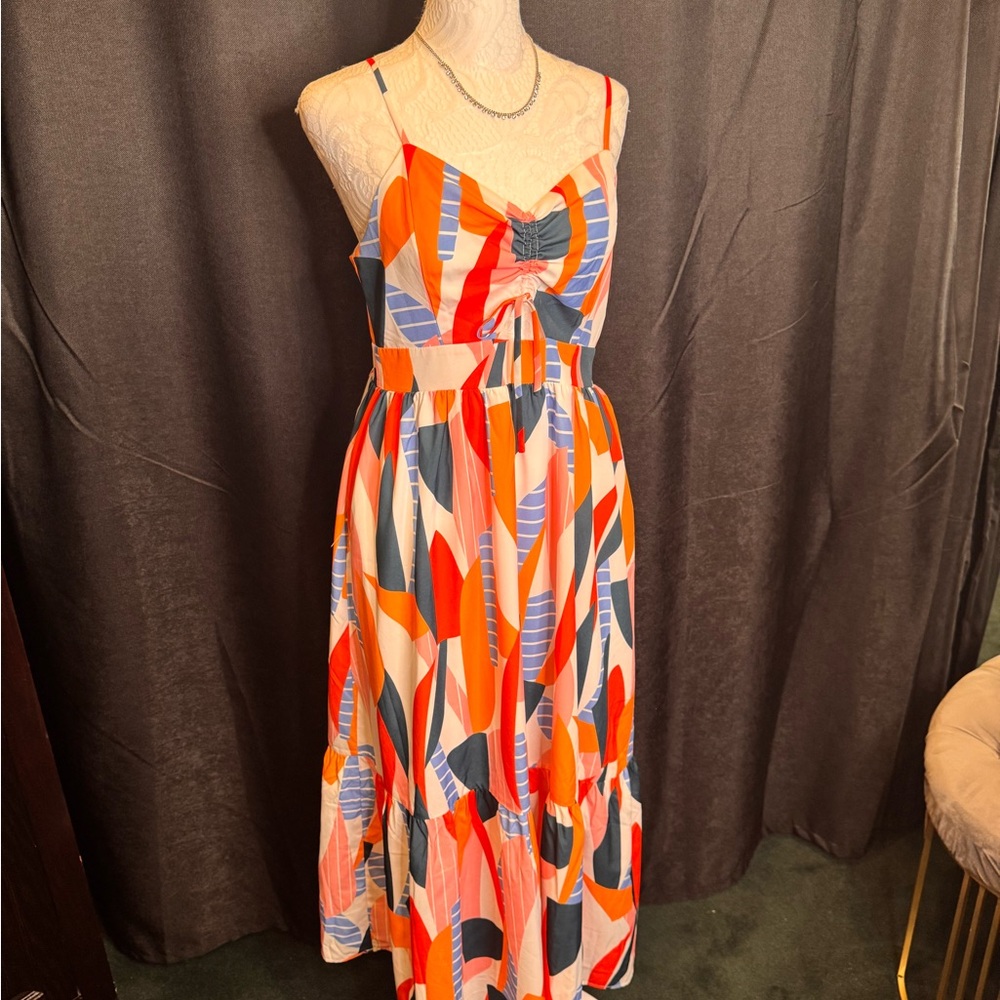 THML Colorful Strappy Maxi Dress
